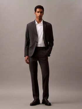 Wool Blend Tailored Slim Pants