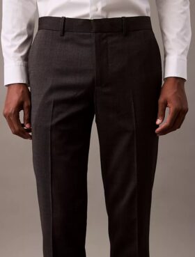 Wool Blend Tailored Slim Pants