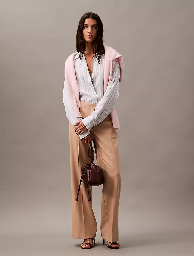 Wool Gabardine Blend Flared Pants Wool Gabardine Blend Flared Pants