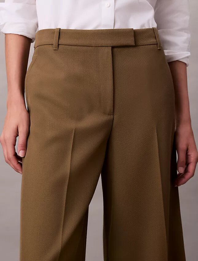 Wool Gabardine Wide Leg Trouser Wool Gabardine Wide Leg Trouser