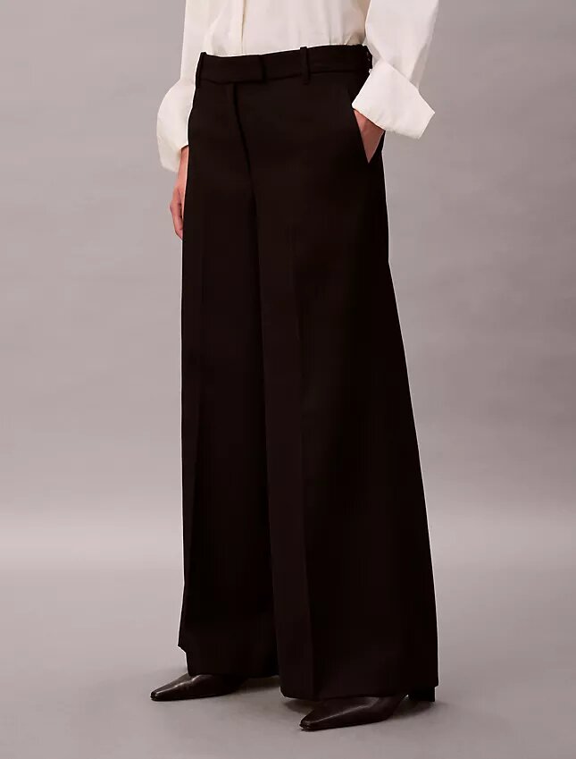 Wool Gabardine Wide Leg Trouser Wool Gabardine Wide Leg Trouser