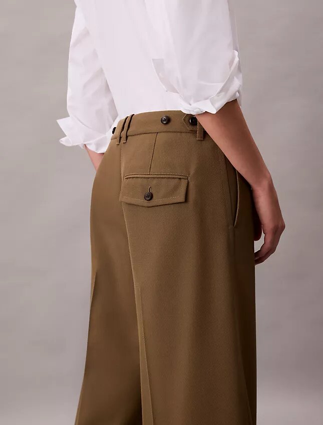 Wool Gabardine Wide Leg Trouser Wool Gabardine Wide Leg Trouser