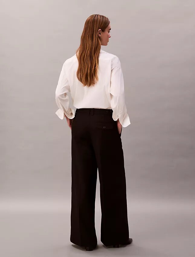 Wool Gabardine Wide Leg Trouser Wool Gabardine Wide Leg Trouser