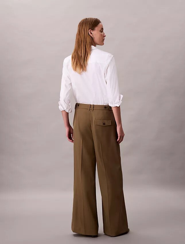 Wool Gabardine Wide Leg Trouser Wool Gabardine Wide Leg Trouser
