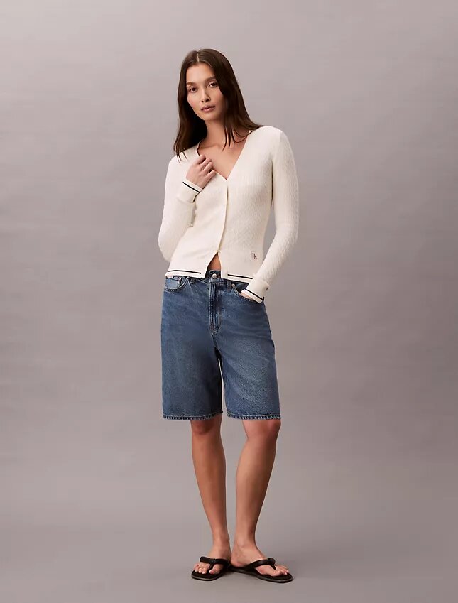Woven Monologo Cable Cardigan Woven Monologo Cable Cardigan