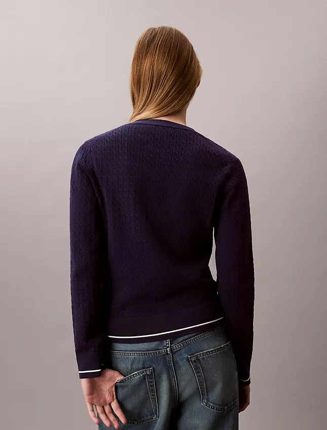 Woven Monologo Cable Cardigan Woven Monologo Cable Cardigan