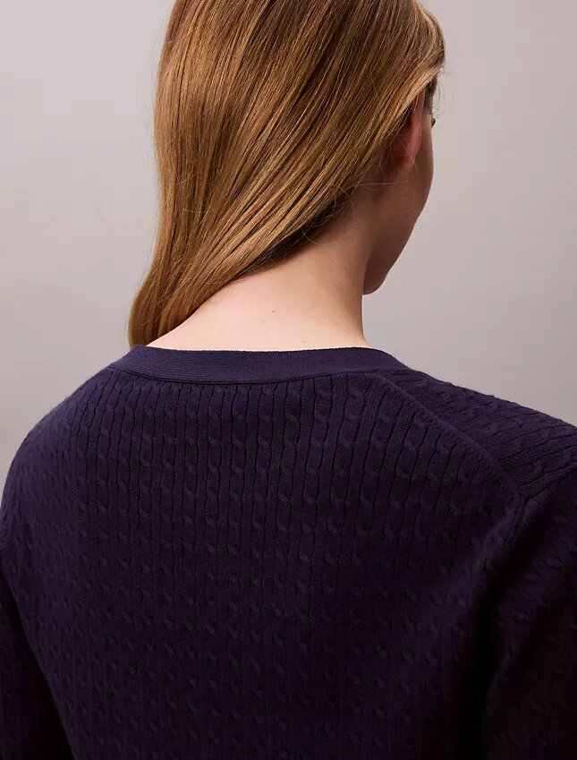 Woven Monologo Cable Cardigan Woven Monologo Cable Cardigan
