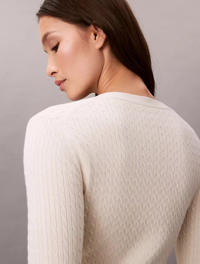 Woven Monologo Cable Cardigan Woven Monologo Cable Cardigan