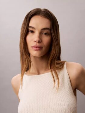 Woven Monologo Cable Knit Tank