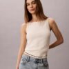 Woven Monologo Cable Knit Tank Woven Monologo Cable Knit Tank