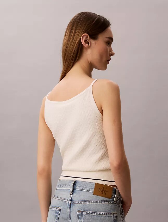 Woven Monologo Cable Knit Tank Woven Monologo Cable Knit Tank