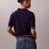 Woven Monologo Cable Sweater Polo Shirt Woven Monologo Cable Sweater Polo Shirt