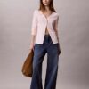 Woven Monologo Fine Rib Slim Cardigan Woven Monologo Fine Rib Slim Cardigan