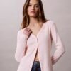 Woven Monologo Fine Rib Slim Cardigan Woven Monologo Fine Rib Slim Cardigan