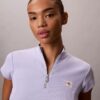 Woven Monologo Rib Quarter Zip Top Woven Monologo Rib Quarter Zip Top