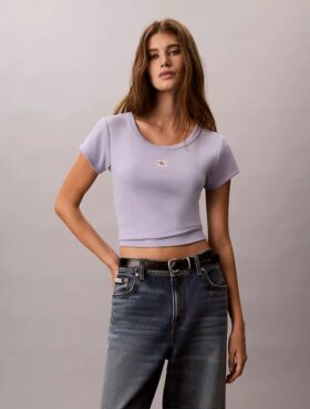 Woven Monologo Slim T-Shirt