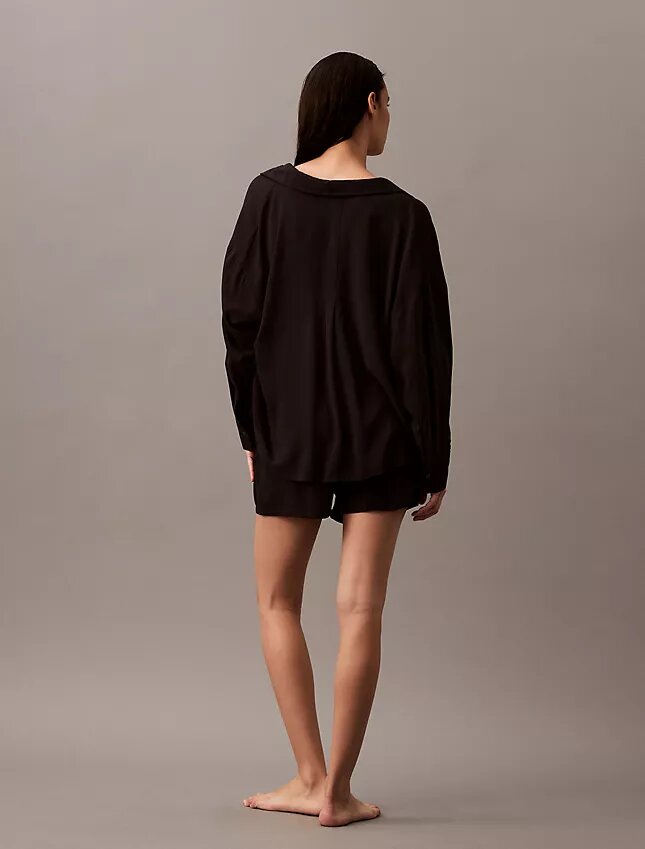 Woven Viscose Button-Down Sleep Shirt Woven Viscose Button-Down Sleep Shirt
