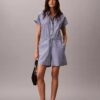 Yarn-Dyed Poplin Cotton Romper