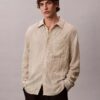 Yarn-Dyed Stripe Crinkle Relaxed Button-Down Shirt Yarn-Dyed Stripe Crinkle Relaxed Button-Down Shirt
