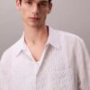 Yarn-Dyed Stripe Crinkle Relaxed Button-Down Shirt Yarn-Dyed Stripe Crinkle Relaxed Button-Down Shirt