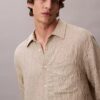 Yarn-Dyed Stripe Crinkle Relaxed Button-Down Shirt Yarn-Dyed Stripe Crinkle Relaxed Button-Down Shirt