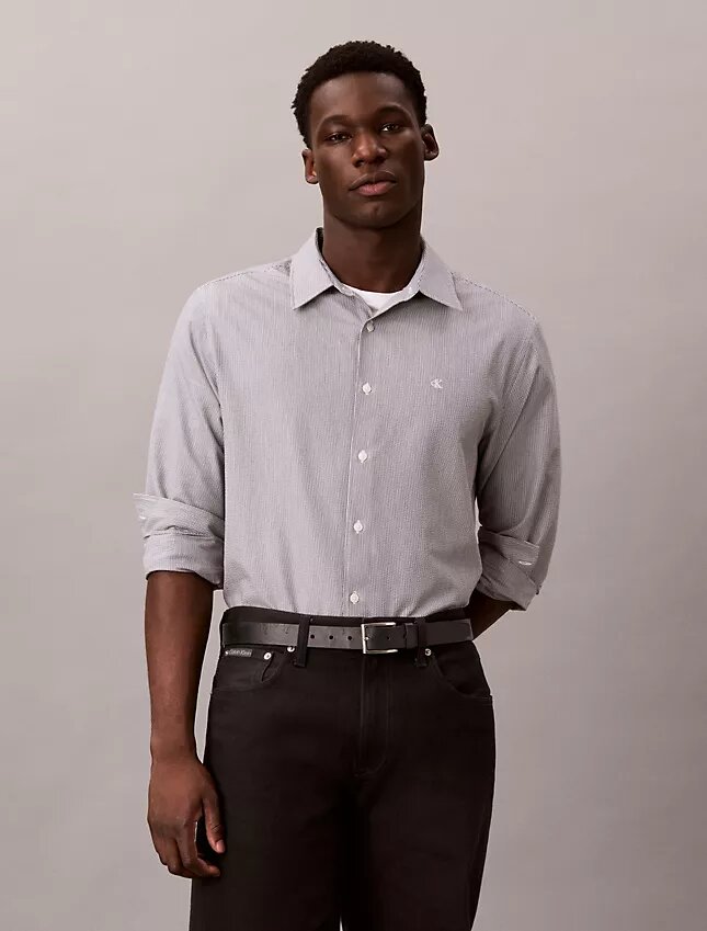 Yarn-Dyed Stripe Seersucker Classic Button-Down Shirt Yarn-Dyed Stripe Seersucker Classic Button-Down Shirt