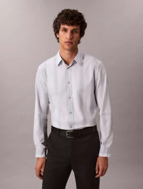 Yarn-Dyed Stripe Supima Stretch Slim Shirt