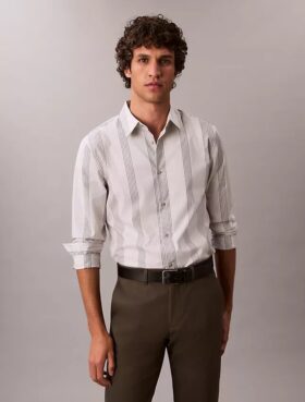 Yarn-Dyed Stripe Supima Stretch Slim Shirt