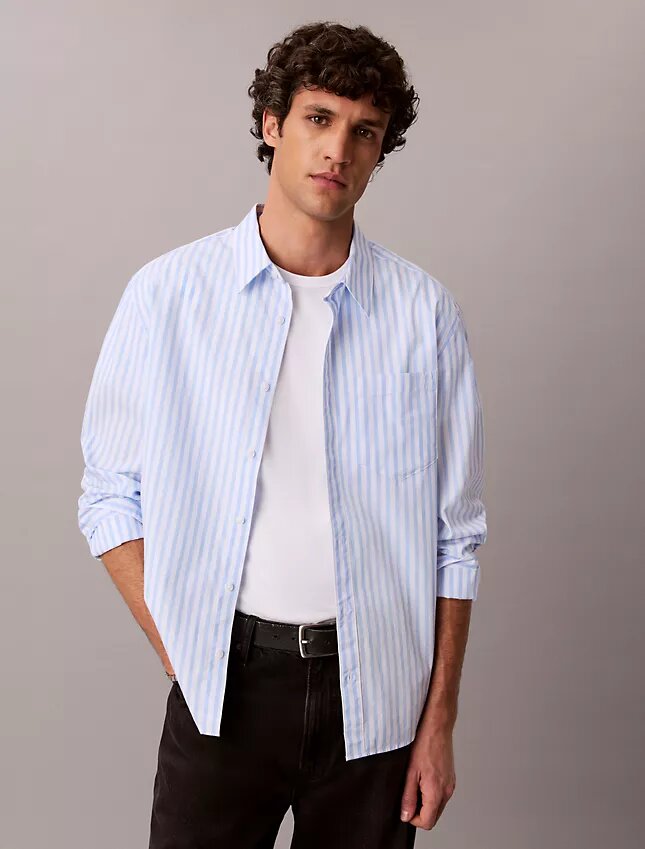 Yarn-Dyed Stripe Washed Poplin Shirt Yarn-Dyed Stripe Washed Poplin Shirt