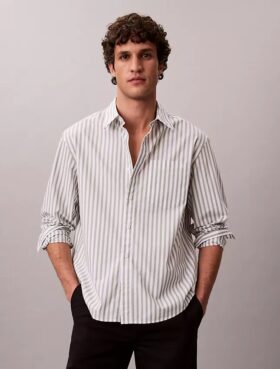 Yarn-Dyed Stripe Washed Poplin Shirt