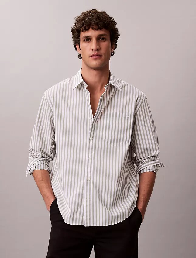 Yarn-Dyed Stripe Washed Poplin Shirt Yarn-Dyed Stripe Washed Poplin Shirt