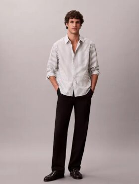 Yarn-Dyed Stripe Washed Poplin Shirt