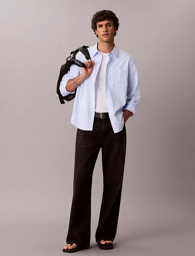 Yarn-Dyed Stripe Washed Poplin Shirt Yarn-Dyed Stripe Washed Poplin Shirt