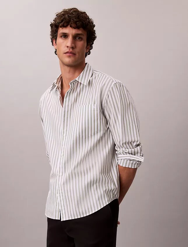 Yarn-Dyed Stripe Washed Poplin Shirt Yarn-Dyed Stripe Washed Poplin Shirt