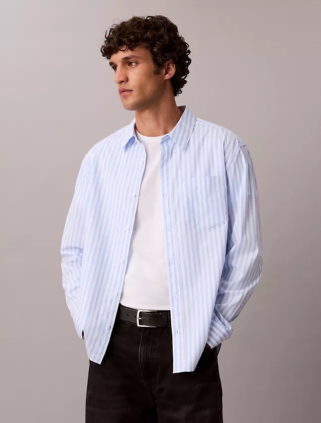 Yarn-Dyed Stripe Washed Poplin Shirt Yarn-Dyed Stripe Washed Poplin Shirt